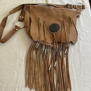 Boho fringe shoulder bag